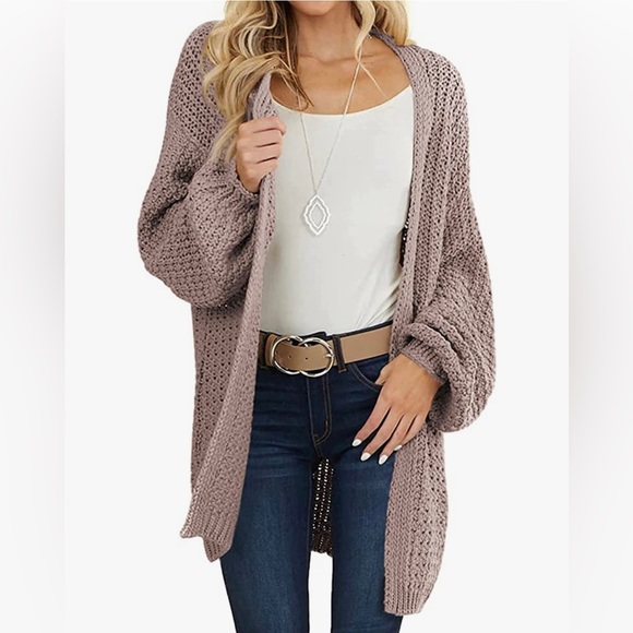 Blush Open Chunky Knit Cardigan - Picture 2 of 6